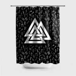 Штора 3D для ванной Valknut runes pattern