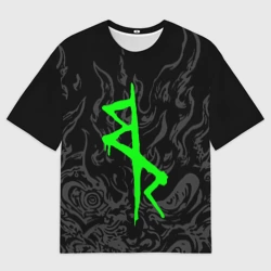 Женская футболка oversize 3D Логотип Cyberpunk: Edgerunners - Дэвид