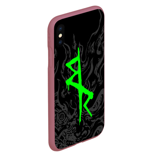Чехол для iPhone XS Max матовый с принтом Логотип Cyberpunk: Edgerunners - Дэвид, вид сбоку #3