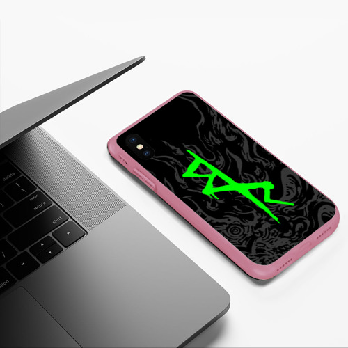 Чехол для iPhone XS Max матовый с принтом Логотип Cyberpunk: Edgerunners - Дэвид, фото #5