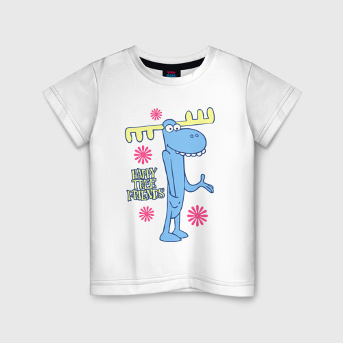 Детская футболка из хлопка с принтом Lumpy, вид спереди №1
