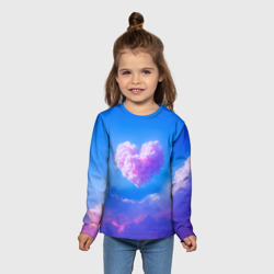 Детский лонгслив 3D Облако в форме сердца - фото 2
