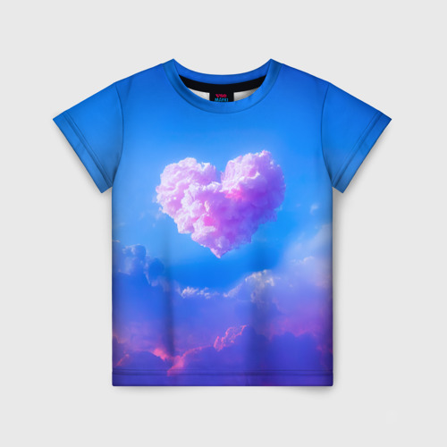 Детская футболка 3D Облако в форме сердца, цвет 3D печать