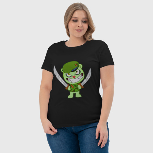 Женская футболка хлопок с принтом Angry Flippy, фото #4