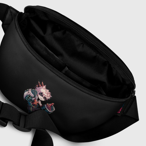 Поясная сумка 3D с принтом Бакуго Кацуки - черный фон, фото #6