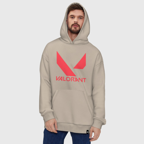 Худи SuperOversize хлопок Valorant - logo, цвет миндальный - фото 5