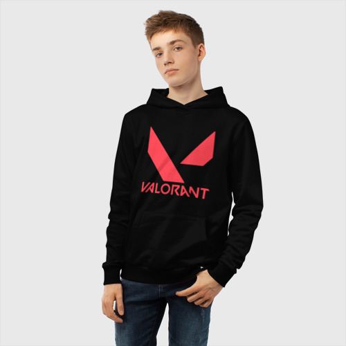 Детская толстовка хлопок Valorant - logo, цвет черный - фото 6