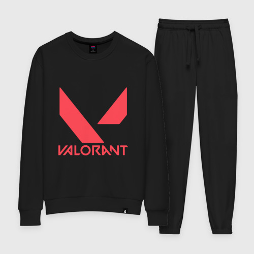 Женский костюм хлопок Valorant - logo, цвет черный