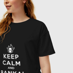 Женская футболка хлопок Oversize Keep calm and bankai - Bleach - фото 2