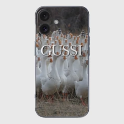 Чехол для iPhone 16 силиконовый с защитой камеры Стая гусей - Gussi