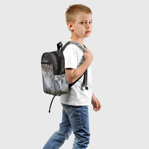 Детский рюкзак 3D с принтом Стая гусей - Gussi, вид сзади #1