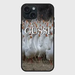 Чехол силиконовый для Apple iPhone 15 матовый Стая гусей - Gussi