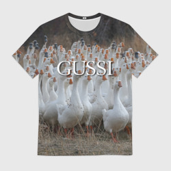 Мужская футболка 3D Стая гусей - Gussi