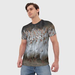 Мужская футболка 3D Стая гусей - Gussi - фото 2