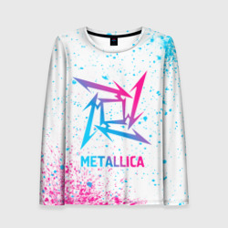 Женский лонгслив 3D Metallica neon gradient style