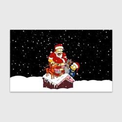 Бумага для упаковки 3D Симпсоны новогодний