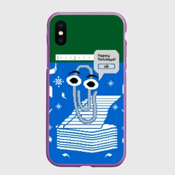 Чехол для iPhone XS Max матовый Уродливый свитер со скрепкой праздничный