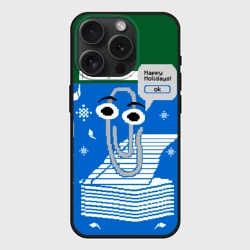 Чехол силиконовый для Apple iPhone 15 Pro Мax матовый Уродливый свитер со скрепкой праздничный