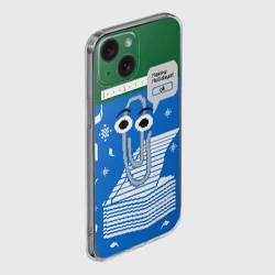 Чехол для iPhone 15 силиконовый с защитой камеры Уродливый свитер со скрепкой праздничный - фото 2