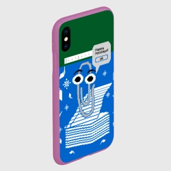 Чехол для iPhone XS Max матовый Уродливый свитер со скрепкой праздничный - фото 2