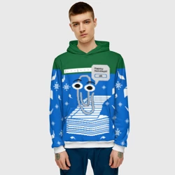 Мужская толстовка 3D Уродливый свитер со скрепкой праздничный - фото 2