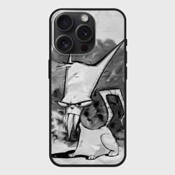 Чехол силиконовый для Apple iPhone 15 Pro матовый Кот зловред - червяк Джим