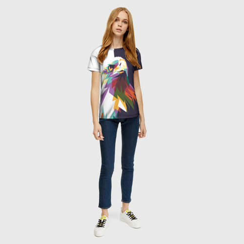 Женская футболка 3D с принтом Орел-птица гордая, вид сбоку #3