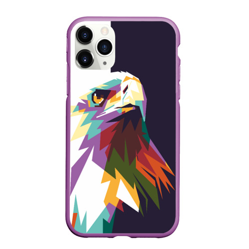 Чехол для iPhone 11 Pro Max матовый Орел-птица гордая, цвет фиолетовый