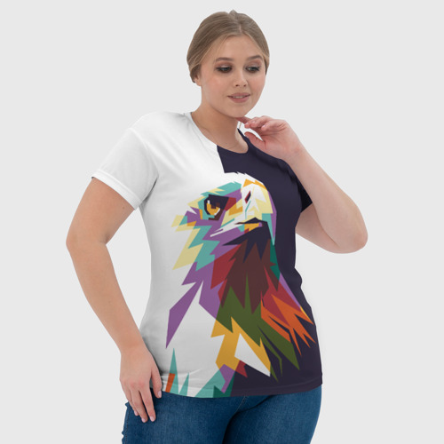 Женская футболка 3D с принтом Орел-птица гордая, фото #4