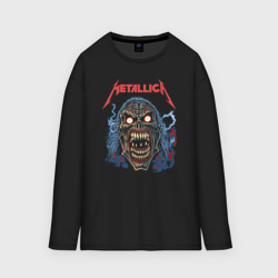 Женский лонгслив oversize хлопок Metallica skull