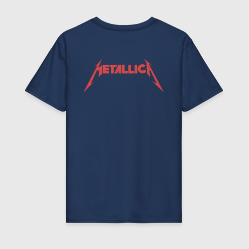 Мужская футболка хлопок Metallica skull, цвет темно-синий - фото 2