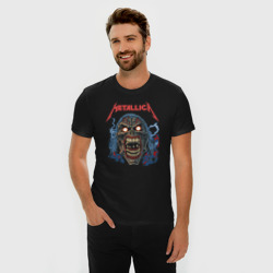 Мужская футболка хлопок Slim Metallica skull - фото 2