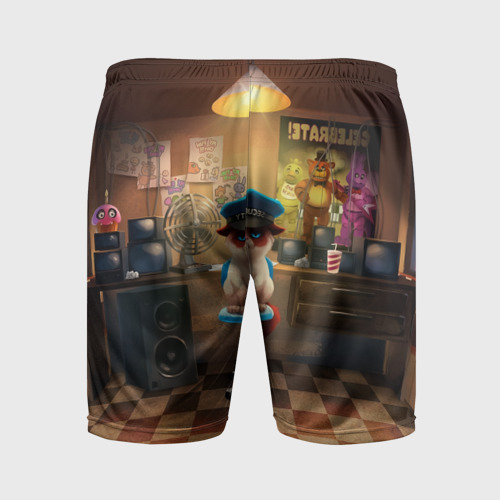 Мужские шорты спортивные Сердитый кот, цвет 3D печать - фото 2