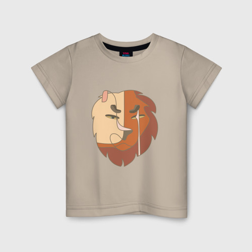 Детская футболка хлопок с принтом Плохие знаки - лев, вид спереди #2