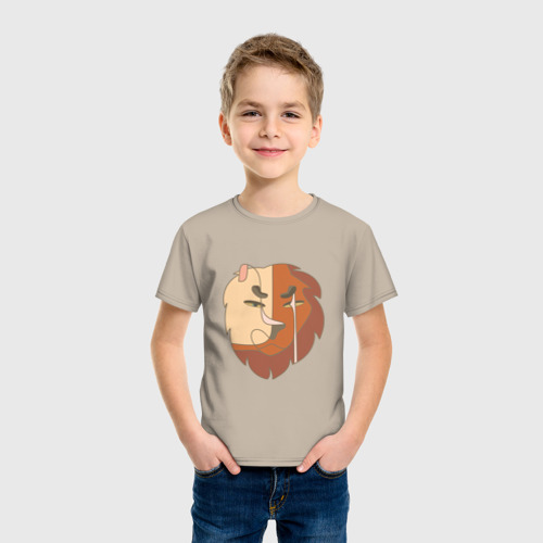 Детская футболка хлопок с принтом Плохие знаки - лев, фото на моделе #1
