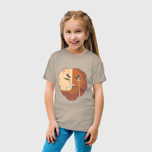 Детская футболка хлопок с принтом Плохие знаки - лев, вид сбоку #3