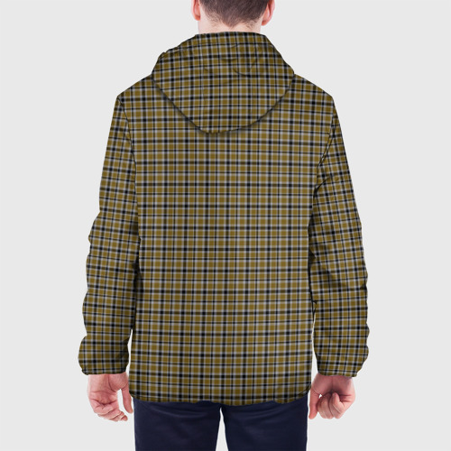 Мужская куртка 3D с принтом Горчичный с серым клетчатый узор, вид сзади #2