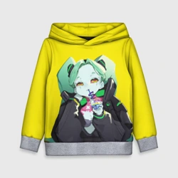 Детская толстовка 3D Ребекка пьет коктель - Cyberpunk