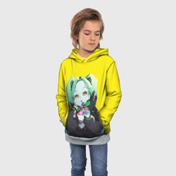 Детская толстовка 3D Ребекка пьет коктель - Cyberpunk - фото 2