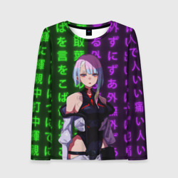 Женский лонгслив 3D Люси и неоновые иероглифы
