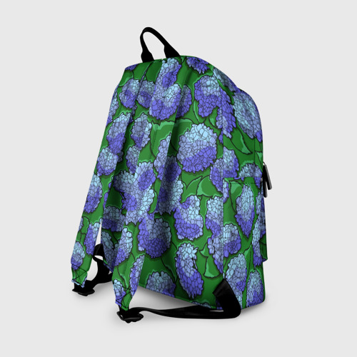 Рюкзак 3D с принтом Цветущая гортензия: яркий паттерн, вид сзади #1