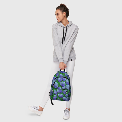 Рюкзак 3D с принтом Цветущая гортензия: яркий паттерн, фото #6
