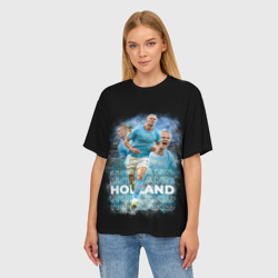 Женская футболка oversize 3D Эрлинг Холанд - фото 2