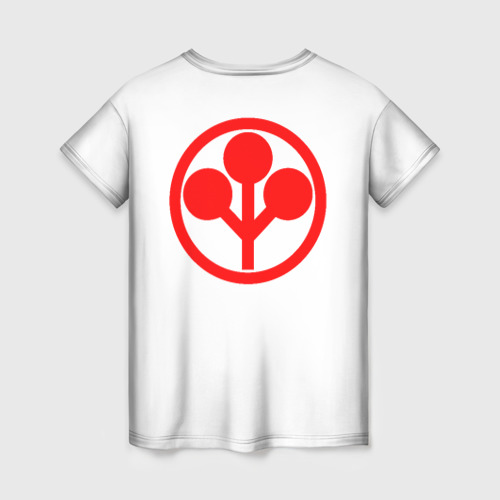 Женская футболка 3D с принтом Форма арасаки - белый, вид сзади #1