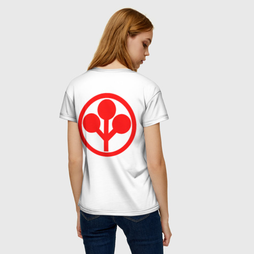 Женская футболка 3D с принтом Форма арасаки - белый, вид сзади #2