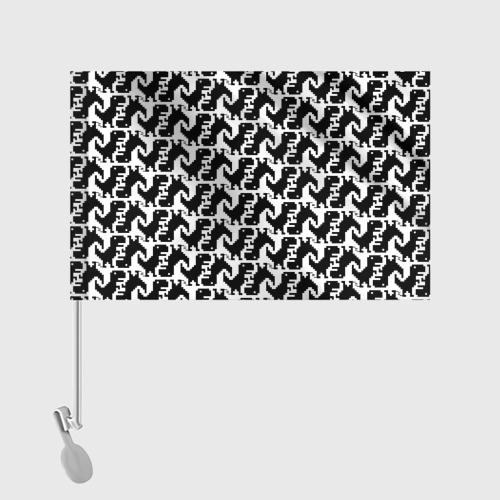 Флаг для автомобиля Динозаврик - пиксельный паттерн - фото 2
