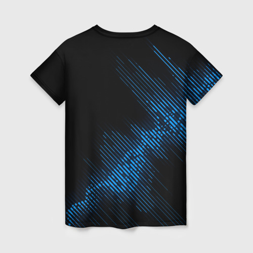Женская футболка 3D с принтом Pink Floyd звуковая волна, вид сзади #1