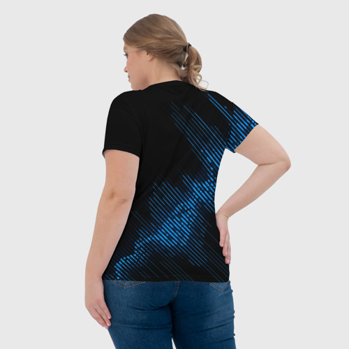 Женская футболка 3D с принтом Pink Floyd звуковая волна, вид сзади #2
