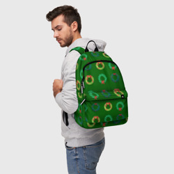 Рюкзак 3D Зеленые рождественские венки омелы - фото 2