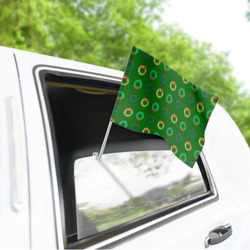 Флаг для автомобиля Зеленые рождественские венки омелы - фото 2
